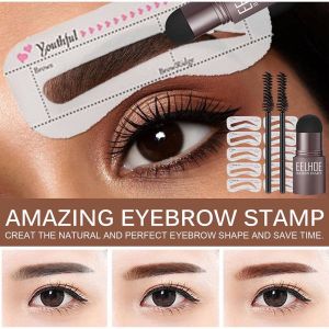 EELHOE EYEBROW STAMP HAIRLINE POWDER Penekap kening pembentuk kening pewarna kening pelukis kening percuma 10 tapak melukis kening