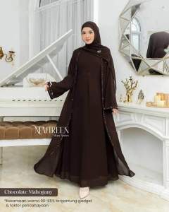 MAHREEN ABAYA By Elha Gamis Terbaru Edisi Eid Adha 2025 Bahan Ceruty Babydoll Full Puring Higet Aplikasi Payet Cantik Gamis 2 Layer Elegant