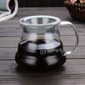 360/600/800ml High Borosilicate Glass Hand Brewed Coffee Pots Heat Resistant Reusable Espresso Kettle for Pour Over Coffee Maker