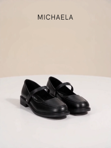 MICHAELA Black Elegant Mary Janes Comfy Cushion Block Heels for College Office Daily SH7527125 CX