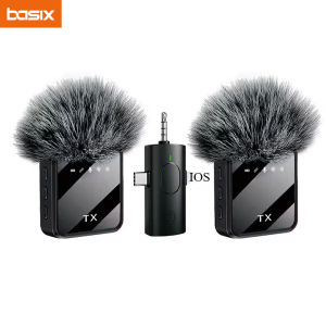 Mini Wireless Lavalier Microphone for iPhone Android with Noise Cancellation Portable Wireless Mic for Video Recording Interview
