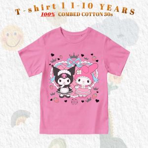 Baju Atasan Kaos Kuromi My Melody Anak Perempuan Usia 1-10thn Bahan Katun Combed 30s