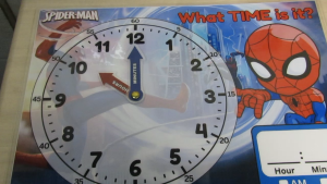 Telling Time Chart Laminated (Boy Character Design) with FREE Marker