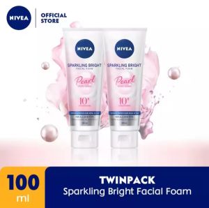 NIVEA Facial Foam Sparkling Bright Whitening 100mL-Perawatan Kulit Wajah-Sabun Cuci Muka-Mencerahkan Wajah Promo Gratis Ongkir