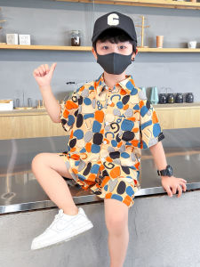 Boys Summer Outfit Set Trendy Two-Piece Cotton Shirt And Pants Casual Wear for Kids Ages 4-12 Seasonal Clothing Ensemble