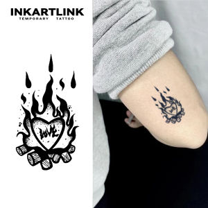 3 pcs Heart Bonfire Temporary TattooLasts To 15 Days New Technology Magic Waterproof Semi Permanent Sticker.