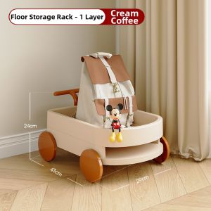 Portable School Bag and Book Storage Shelf With Wheels