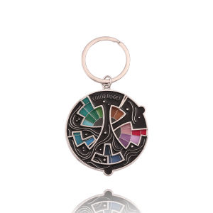 3 In 1 Color Fidget Enamel Pin Colo Wheel Rotator Relieve Stress Keychain Pendant Male Jewelry Gift Car Decoration