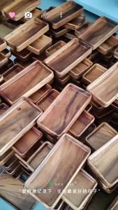 Stackable Walnut Wood Snack Plate Rectangle