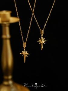 Vintage French Luxury Gold Plated Star Pearl Necklace Womens Fashion Jewelry Cross Chain Fresh out Star Moon Cloud Universe Pattern