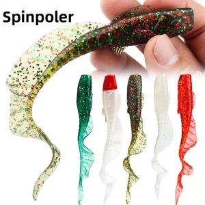 Spinpoler 16Cm Mềm Dụ Grub Con Sâu 3 Đuôi Dài Nhân Tạo Quay Wobbler Swimbait Cho Bass Cá Hồi Crappie Pike Đại Dương Sông Hồ Câu Cá