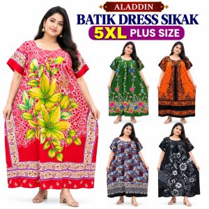 ALADDIN SIKAK 5XL/ STD SIZE BATIK DRESS WOMEN / BAJU BATIK DRESS NEW ARRIVAL