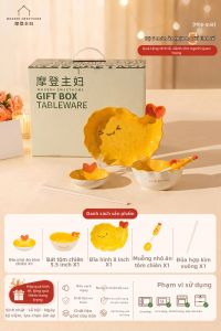 MODERN SWEETHOME | Bộ Dụng Cụ Ăn Sứ Cute Shrimp Dùng Một Lần
