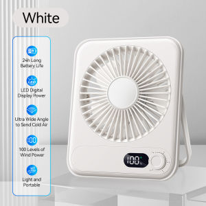 Portable Table Fan USB Rechargeable Mini Desk Fan 180° Tilt Folding with 100-Speed LED Display Adjustable Wind Speed Small Desktop Fan Suit for Home School Office Travel Dormitory