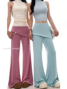 YISOF | High Waist Flared Wide Leg Pants for Petite Women with Drape and Slimming Effect