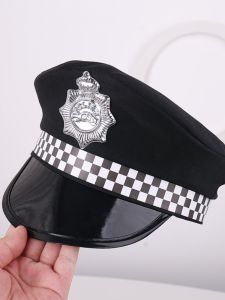 Leather Brim Visor Cap Property Hotel Guard Guard Duty a Sailors Cap Nightclub Stage Performance Navy Uniform Hat Men