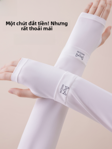 MiiOW | Tay lụa băng MiiOW mùa hè mỏng chống nắng chống tia UV thể thao lái xe bảo vệ cánh tay thoáng khí tay dài màu trơn dành cho nữ