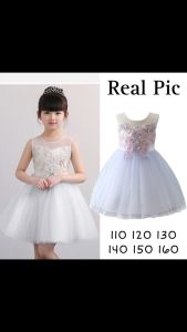 DRESS PESTA ANAK IMPORT MURAH LAYER FLOWERS
