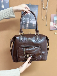 SEA YADOU กระเป๋าโท้ทสำหรับสุภาพสตรีกระเป๋าโท้ท PU แบบเรียบง่ายมีซิปเปิดปิดกระเป๋าด้านในหลายชั้น