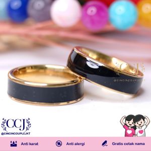 [GRATIS CETAK NAMA] Cincin Couple Titanium Anti Karat M07 | Cincin Pasangan | Cincin Hadiah | Cincin Lamaran | Cincin Tunangan | Aksesoris Pria Wanita
