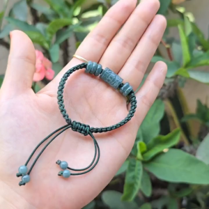 Q1696 Vòng lu thống khắc kim tiền ngũ điếu Lam Ngọc tết handmade không kén mệnh - Phong Thuỷ TUDO