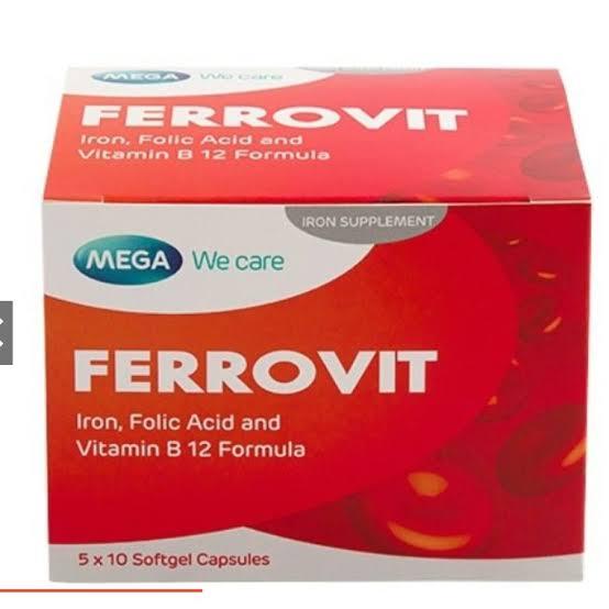 Iron(Ferrous Fumarate + Folic Acid + Vitamin B12) Box of 50's softgel