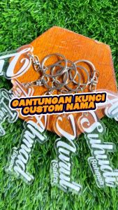 GANTUNGAN KUNCI AKRILIK CUSTOM NAMA SEHARI JADI TANPA MINIMAL ORDER