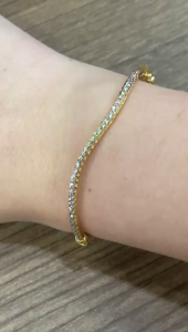 Poh Heng Jewellery 22K Curve Bangle in Yellow White Gold[Price By Weight]