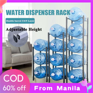 Water Gallon Racks Double Column 3/4/5 Layer Carbon Steel Bottled Water Container Kitchen Organizers Rack Space Saving