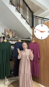 Gamis Warna Maroon Bahan Linen Premium Ukuran Jumbo Ld 120cm Terbaru 2024