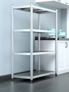 304 Stainless Steel Kitchen Storage Cabinet Rack With Wheels Heavy Duty Kitchen Rack Organizer Shelf 3/4/5 Layer organizer rack Microwave Spice Rack Oven Rack