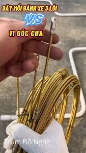 Dây mồi đầu bánh xe 3 lõi cáp thép lụa 4mm Tặng cáp thít và dây nhựa nguyên sinh luồn dây điện ống gen kéo cáp ngầm 5m 10m 15m 20m 25m 30m 50m