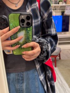 Original Starburst Kiwi Drip Gel Phone Case for iPhone 17 pro Max 16 pro Cute Ins Style Black Edge Protective Cover Anti-Fall