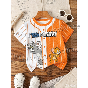 Hot Toys | 26 TOM&JERRY Cartoon Pattern Printed Cute Childrens Casual Top Fashion Sports O-neck Short Sleeved T-shirt Summer Adult T-shirt