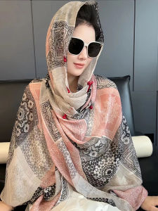 Lightweight Summer Shawl Womens Multi-Functional Yunnan Tourism Daily Air Conditioned Room Beach Sand Silk Scarf Cloak Outerwear