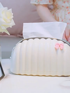 Tissue Box Napkin Storage Holder Toilet Paper Dispenser Cute Creative Shell Shaped Kotak Tisu