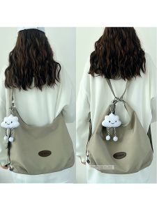 กระเป๋าเป้สะพายหลังผ้าแคนวาสความจุขนาดใหญ่สำหรับผู้หญิง กระเป๋าสะพายไหล่ข้างเดียว กระเป๋าเป้สะพายหลังแบบสามทางสำหรับเด็ก Sinh Viên กระเป๋าใส่หนังสือ กระเป๋าสะพายข้างแบบลำลอง