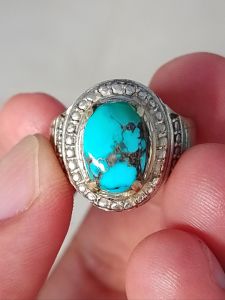 CINCIN BATU PIRUS PERSIA WARNA BIRU PANCI BERKARAKTER DIM KANTORAN