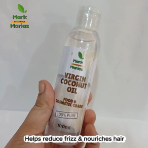 Mark and Marias 100% Pure Virgin Coconut Oil 100ml Natural Multi-Purpose Pure Coconut Oil Hair Care Skin Care Scalp Care Face and Body Moisturizer | Cold- Pressed Food and Cosmetic Grade VCO | Premium Quality Travel Friendly | Daily Beauty Essential