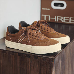 Mens Summer Fashionable Breathable Star Deqin Casual Shoes Stylish Trendy Hong Kong Style Board Shoes Leather Patchwork