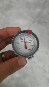 Stainless Steel Deep Fryer Oil Temperature Gauge Reliable Food Thermometer for Meat and Oil Convenient Dial for Easy Reading