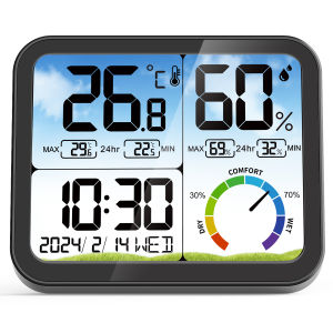LCD Digital Temperature Humidity Meter Large Display Indoor Thermometer Hygrometer Sensor Humidity Gauge Monitor Weather Station