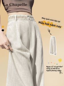La Chapelle | Quần Dài Mũi Tà Rộng Thân Đai Cao Từ Vải Linen & Tencel Cao Cấp