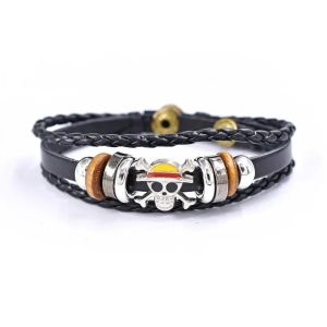 Bandai | One Piece Luffy Vòng Tay Da PU Cosplay Phụ Kiện Mũ Rơm Cướp Biển Mũi Trang Sức Quà Tặng Cho Người Hâm Mộ Anime Từ 14 Tuổi Trở Lên ACG Trang Trí