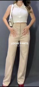 Celana Kulot Highwaist Wanita Celana Cullote Scuba Panjang Premium - Felicia High Waist Long Kulot - Loose Pant Scuba