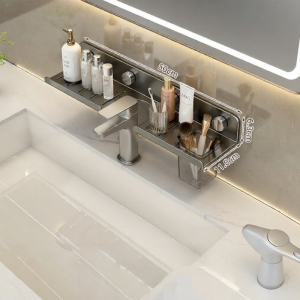 youqin | Wall-Mounted Drill-Free Bathroom Shelf