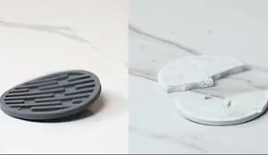VK Draining Silicone Coaster Round Thermal Insulation Soft Rubber Tea Coaster Tableware Decor Table Mat