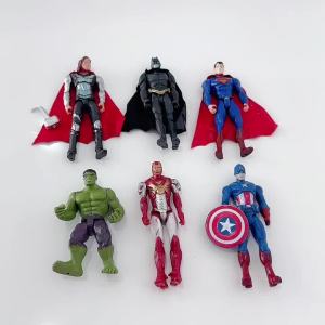 Bandai | 6 Pcs/Set Cartoon Super Hero Action Figures Joints Can Move With Shields Attached PVC Model Collection Gift Toy