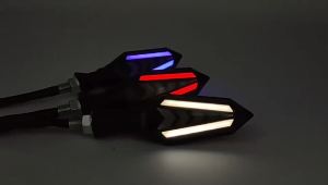 KEVANLY | LED Motorcycle Turn Signals Light Universal Double-Sided Arrow Flowing Water Blinker Light Motor Front Rear LED Indicators Light