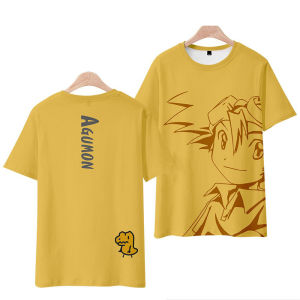 Bandai | Digimon Anime Peripheral Round Neck Summer Mens and Womens Loose T-shirt Short Sleeve Yagami Taiichi Color Matching T-shirt